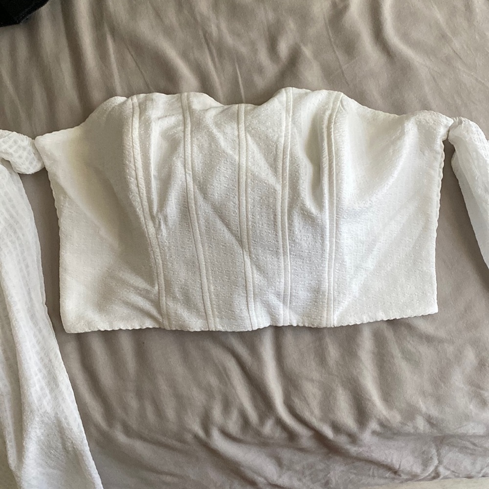 wild fable White Strapless Textured Bustier Top